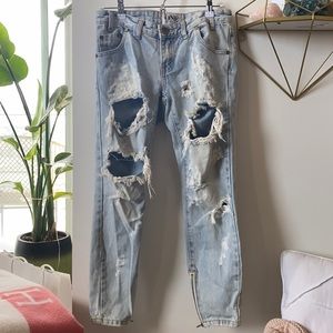 NWOT One teaspoon ripped denim jeans 26